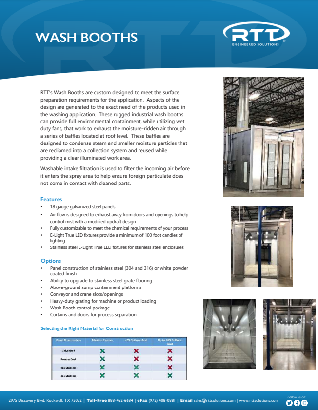 Wash Booth Tech Sheet